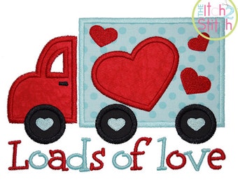 Loads of Love Valentine Applique Design For Machine Embroidery INSTANT DOWNLOAD now available