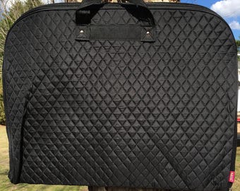 Personalized Girls Dance Bag/Garment Bag-Black Garment Bag, Black Dance Bag, Quilted Garment Bag