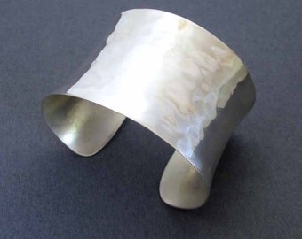 Sterling Silver Cuff Bracelet Hammered Silver Modern Jewelry Handmade Silver Bracelet