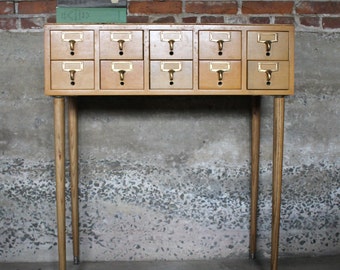 File Away..... Vintage Library Card Catalog, Dewey Decimal, Card File, Library File, Card Catalogue