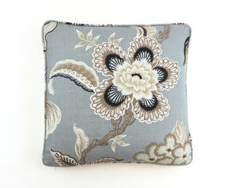 ON SALE Schumacher Celerie Kemble Hothouse Flowers in Mineral (18 X 18)
