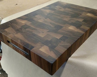 Walnut Cutting Board End Grain 2" Personalized Butcher Block FREE USA SHIPPING Handcrafted by JonesCuttingBoards