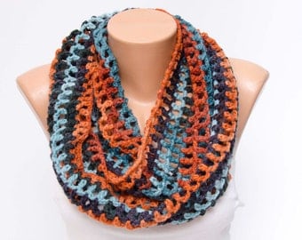 SCARF SALE -infinity Crochet scarf, knit loop scarf