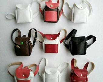 Cute Backpack for doll Blythe Licca Azone S BJD 1/6 1/8 PU Leather school bag