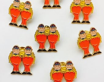 Tweedle Dee and Tweedle Dum from Alice in Wonderland Enamel Pin Gold Lapel Stocking Filler Gift for her Fans Pins Game Collectors Jewelry