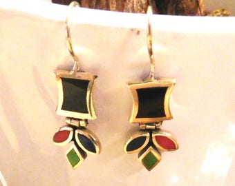 Stunning Articulated Sterling Silver Modern Earrings