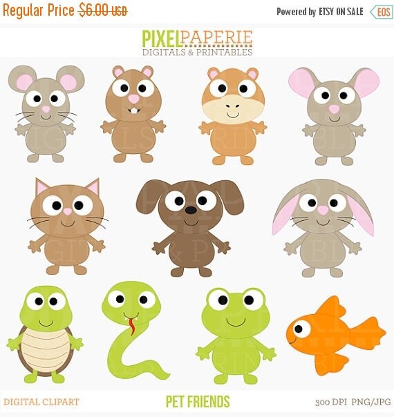 75% OFF SALE animals clipart pets digital clip art by PaperiePixel