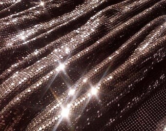 Black color Metal mesh,metallic fabric,metal sequins for apparel,fashion jewelry 3pcs 20"by 60"