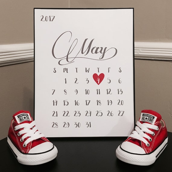 Pregnancy Announcement Calendar Calendar with due date