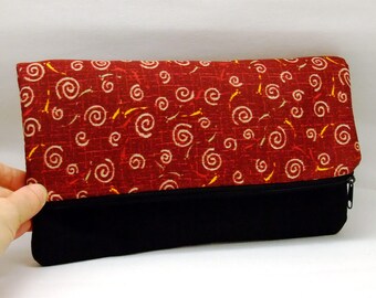 Foldover zipper clutch, zipper pouch, wedding purse, evening clutch, bridesmaid gifts set - Beautiful pattern (Ref. FZ29)