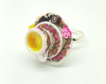 Lemon Tea Ring. Polymer Clay.