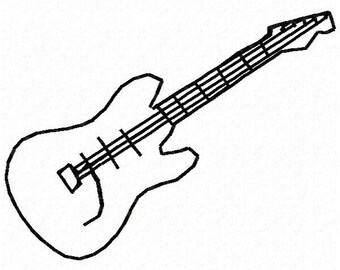 Guitar Machine Embroidery Design - Instant Download
