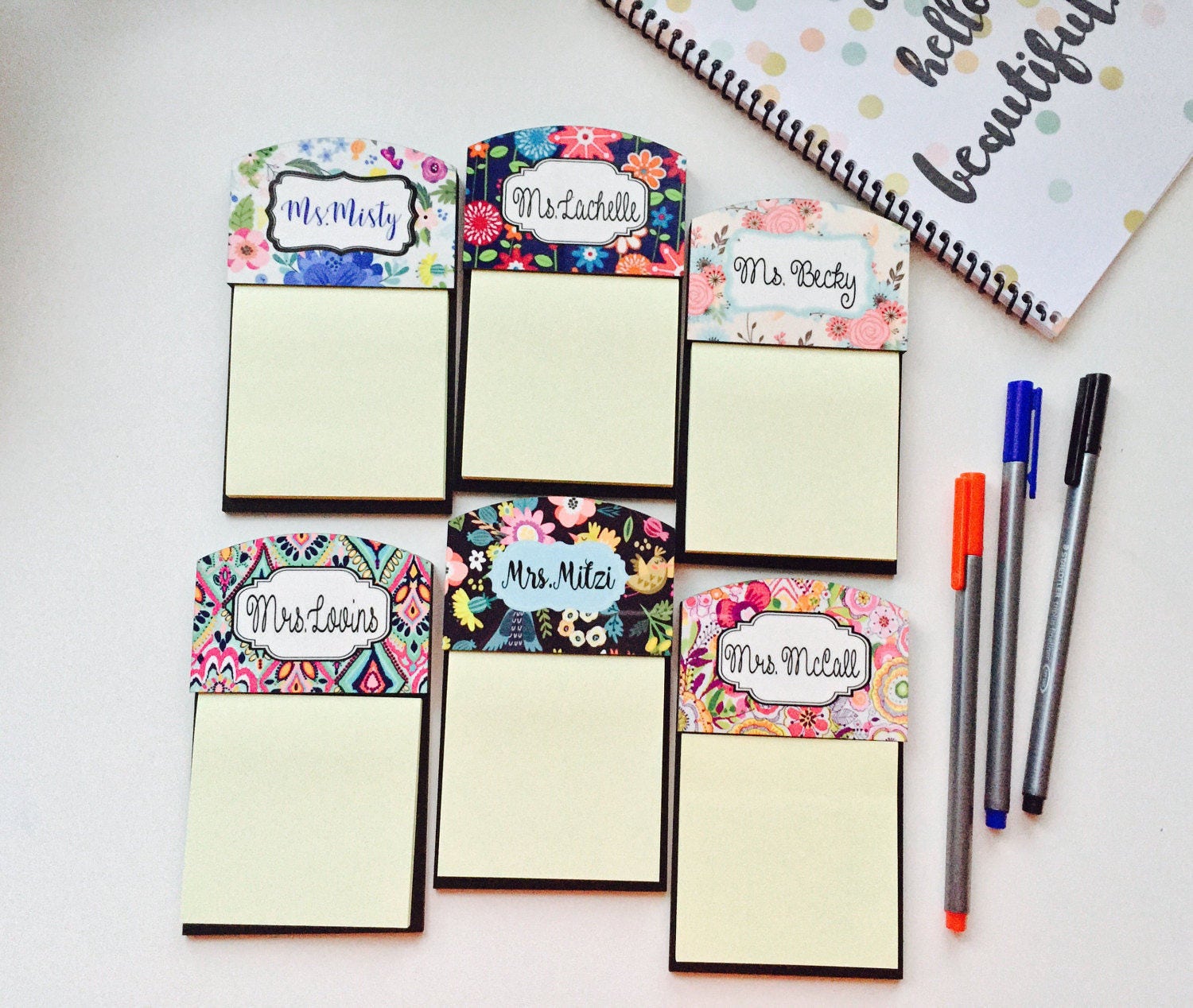 Personalized Sticky Note Holder add on desk accessories post