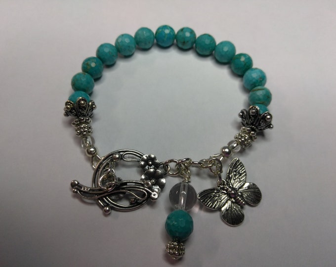 Turquoise and opal swarovski crystal bracelet