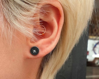 Diamond Earring North Star Constellation Earring In Oxidized Sterling Silver With Star Set White Diamond Fine Jewelry