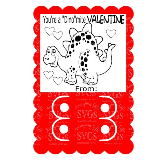 Download Dinosaur Valentine Crayon Card svg Valentine svg Dino-mite