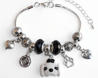 Bracelet Maltese dog created by hand in polymer clay