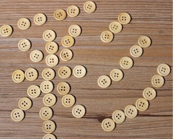 30 PC wood buttons 15mm/12.5mm - Wooden Buttons ,tree buttons, natural wood buttons