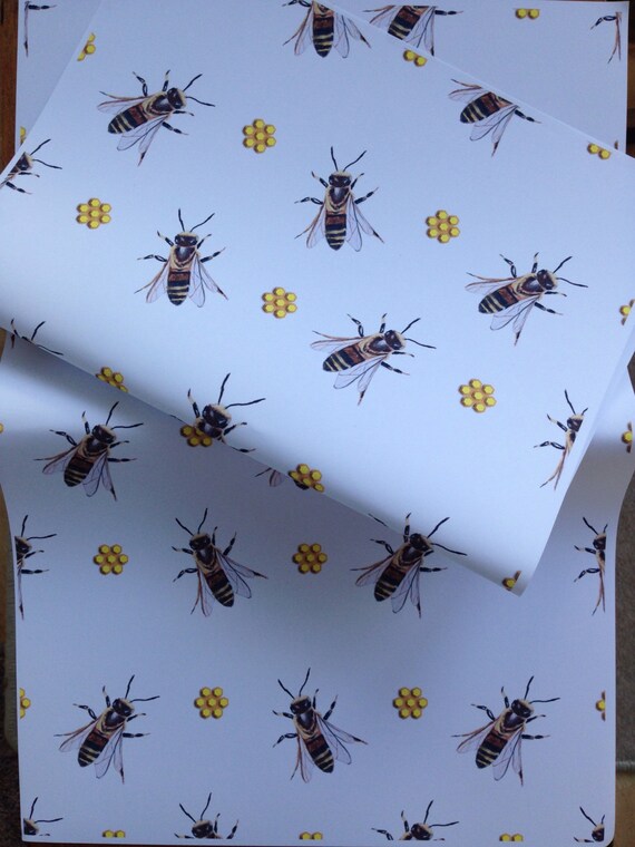 Honey bee bee wrapping paper gift wrap for bee lovers bee