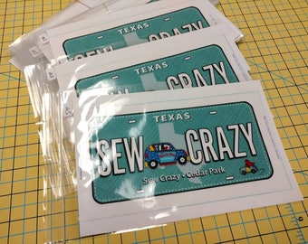 Row By Row 2017 - Fabric License Plate - Sew Crazy - 1 Fabric Plate