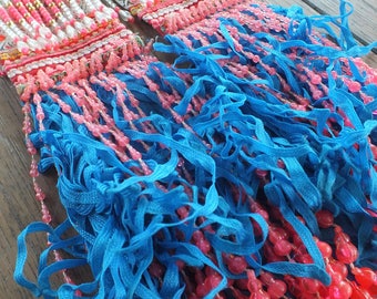 Vintage Hmong Fabric, handmade tapestry textiles, hill tribal fabric