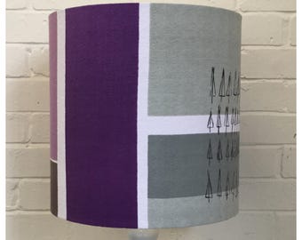 Original Vintage Lucienne Day Plantation Fabric 35cm Drum Lampshade Mid Century