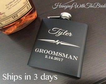 Personalized Flask Groomsmen Gift Box - Groomsmen Flask Set - Gifts for Groomsmen - Monogram Flask - Custom Flask Set for Groomsmen