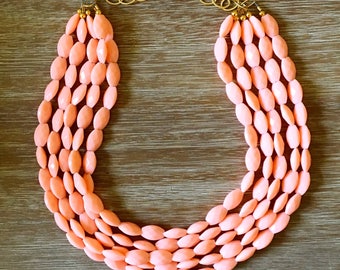 Statement Necklace Bridesmaid Jewelry JUST PEACHY Necklace Wedding Jewelry Statement Jewlery mint Necklace