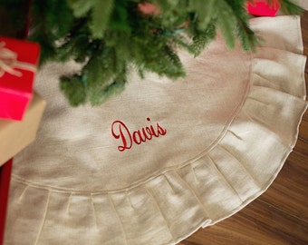 Christmas Tree Skirt, Monogrammed Christmas Tree Skirt, Personalized Christmas Tree Skirt, Christmas Decor, Holiday Decor