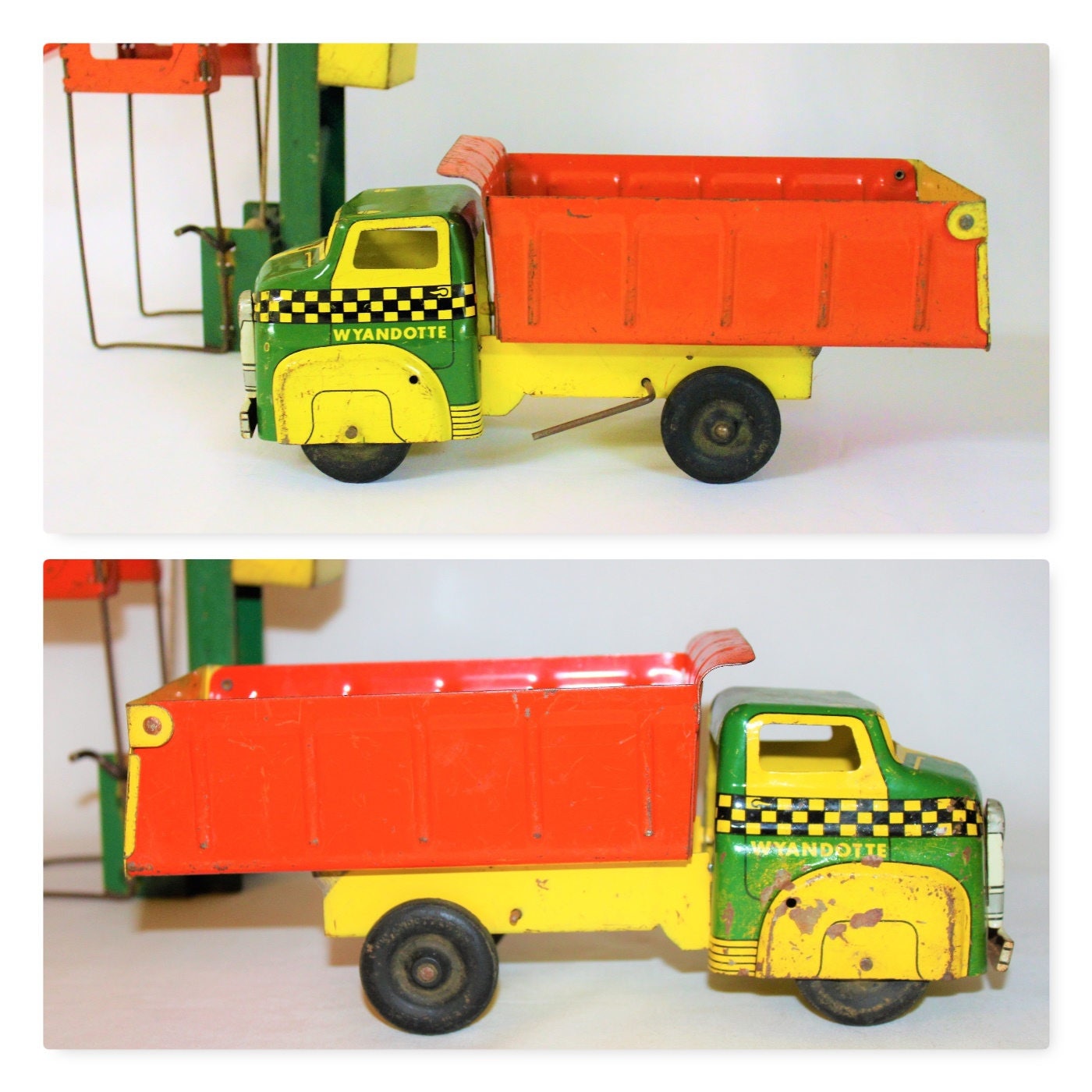 Vintage 1950s Wyandotte Toy Dump Truck and Sand Loader Construction Set