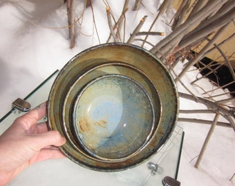 Set of 3 Blue/Brown/Green Nesting Bowls