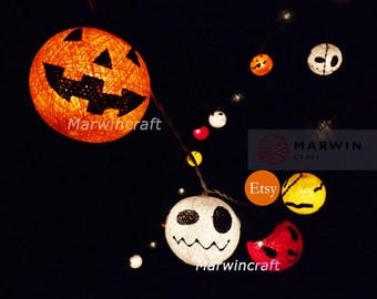 20 String Lights Halloween Ghost Fairy Lights Bedroom Home Decor Living Room Wall Hanging Lights Wedding Decor Dorm Lights Battery & Plug