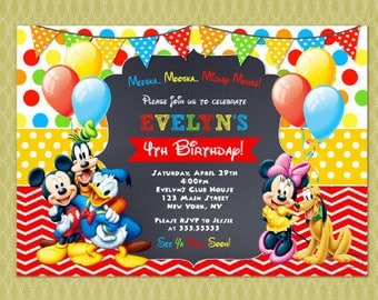 Mickey Mouse Clubhouse Invitation Birthday - Mickey Mouse Birthday Invitations - Mickey Mouse Invitations