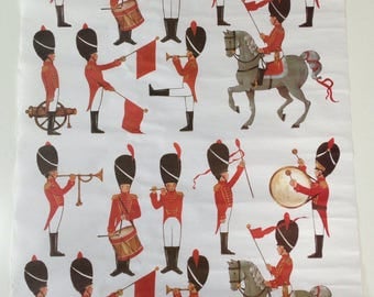 Vintage Gordon Fraser Childrens Soldier Wrapping Paper / Art Print