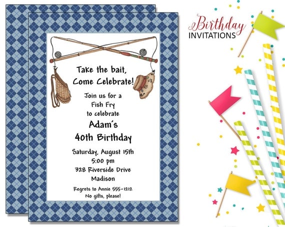 Fish Fry Birthday Invitations 4