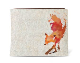 Men's vegan leather wallet, slim & compact design, made using 100% animal cruelty-free vegan leather 'Vulpes'