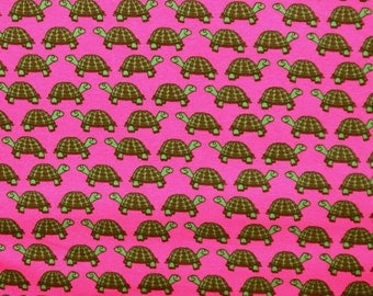 Cotton Jersey fabric, turtle, pink, 50 cm