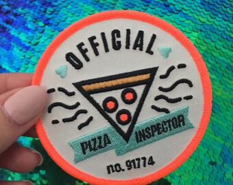 Official Pizza Inspector Patch Badge - embroidered iron on patch