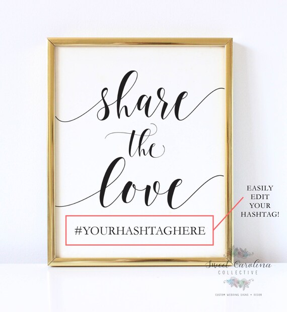 Share the Love Printable Hashtag Sign Share the Love Print