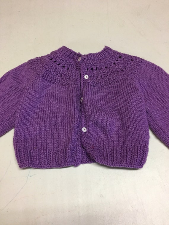 Lightweight Little Girls Knitted Purple by Lovelylittlebitstoo