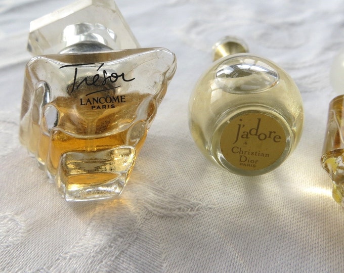 Vintage Perfume Lot, Mini Perfumes, J'Adore, Tresor, Oscar de La Renta, Paris Perfume Lot of Three