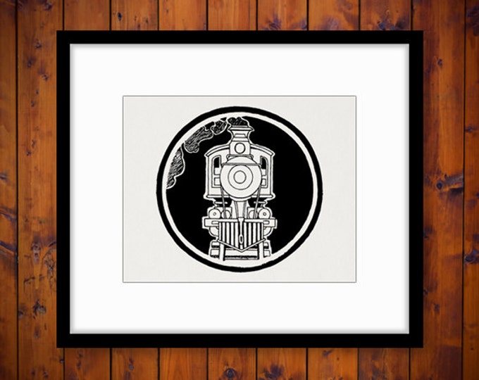 Steam Engine Locomotive Train Graphic Printable Train Download Illustration Image Digital Artwork Vintage Clip Art Jpg Png HQ 300dpi No.3401