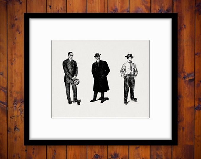 Printable Old Fashioned Businessmen Digital Download People Men Graphic Image Vintage Clip Art Jpg Png Eps HQ 300dpi No.1206