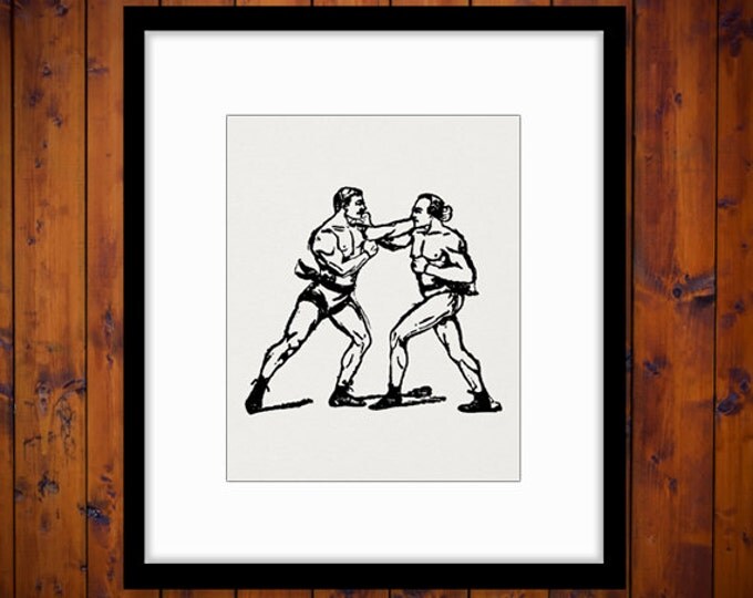 Printable Image Antique Boxers Download Boxing Graphic Fighter Digital Vintage Clip Art Jpg Png Eps HQ 300dpi No.1294