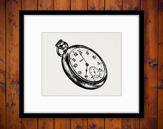 Vintage Pocket Watch Digital Image Download Printable Graphic Vintage Clip Art Jpg Png Eps HQ 300dpi No. No.1541