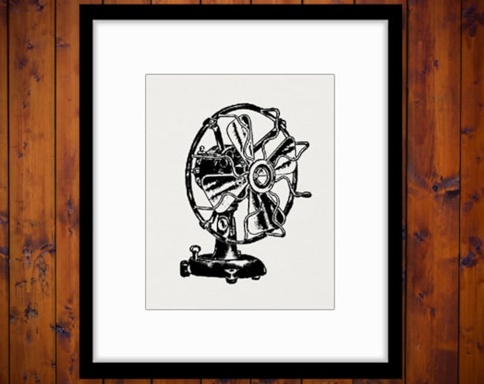 Classic Electric Fan Printable Image Graphic Vintage Illustration Digital Download Jpg Png Eps HQ 300dpi No.1544