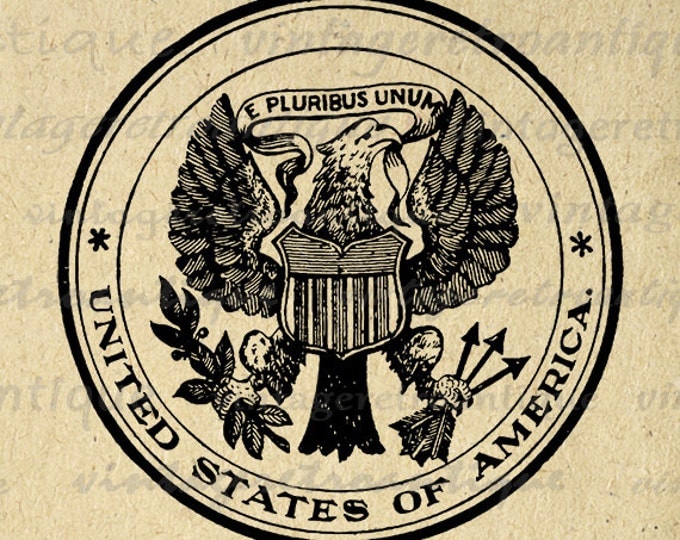 Printable Graphic United States Seal Digital America Symbol Download Image Antique Clip Art Jpg Png Eps HQ 300dpi No.2793