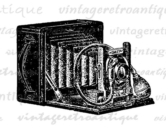 Printable Graphic Vintage Camera Image Illustration Digital Download Antique Clip Art Jpg Png Eps HQ 300dpi No.1392