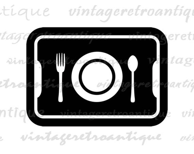 Printable Digital School Lunch Tray Graphic Cafeteria Tray Image Download Vintage Clip Art Jpg Png Eps HQ 300dpi No.4364