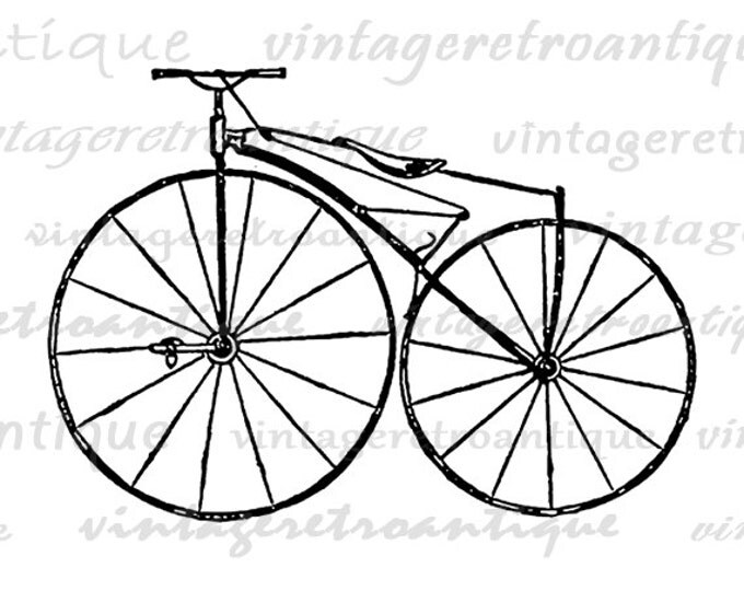 Printable Graphic Antique Bicycle Velocipedes Image Digital Download Vintage Clip Art Jpg Png Eps HQ 300dpi No.2909